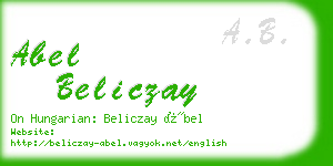 abel beliczay business card